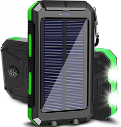 Banco De Energía Solar De 20000mah con Linternas Led Batería Externa De Viaje Al Aire Libre, Utilizada para Cargador PortáTil De TeléFono MóVil De Gra en oferta