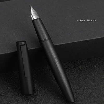 Jinhao 80 - Pluma estilográfica de fibra negra, borde negro, bolígrafo de caligrafía de punta fina de iridio, bolígrafo de escritura suave para oficin