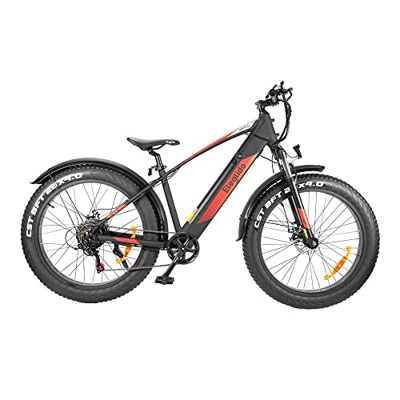 Bicicleta electrica Eleglide Tankroll, 26" x 4.0" Bicicleta electrica montaña,Fat Bike electrica batería Litio 48V 10Ah (480Wh),Shimano 7vel,autonomía