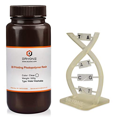 ERYONE Water Washable UV Curing Photopolymer, 3D Printer Resin for DLP/LCD Printers Transparent 500g