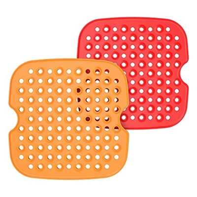 Accesorios para freidora de aire caliente, 2 unidades, sin BPA, reutilizable, freidora de aire perforada, esteras, forro de silicona, accesorios para 
