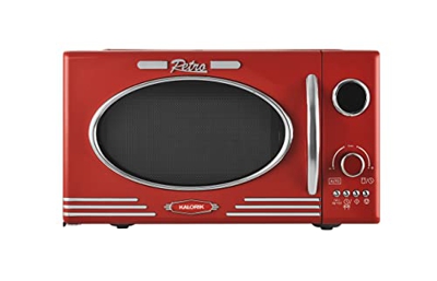 Team Kalorik Microondas Retro 25 Litros con Pantalla LED, 900-1000 W, Metal/Vidrio, Crema, TKG MW 2500 DG R