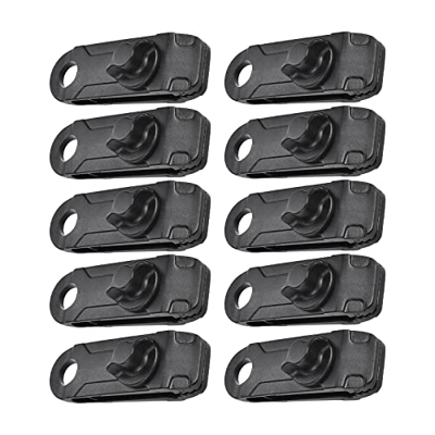 predolo 10 Clips de Lona para Campaña, Clip de Toldo Negro Grande Ajustable para Cubiertas de Lona