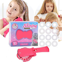 Kit Hair Bedazzler, Máquina Diamond Hair 12 Pegatinas Diamantes 180 Diamantes. Herramienta Peinado Glam Gem Stamper Hair Máquina Brillo Cabello Estili en oferta