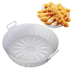 Rianpesn Revestimientos para freidoras de Aire de Silicona,Olla Redonda de Silicona para freidora - Reemplazo para Revestimiento de pergamino inflamab características