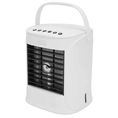 Sxhlseller Mini Aire Acondicionado, Humidificador de Ventilador de Aire Portátil con Altavoz Bluetooth/3 Velocidades/7 Colores de Luz LED, Ventilador 