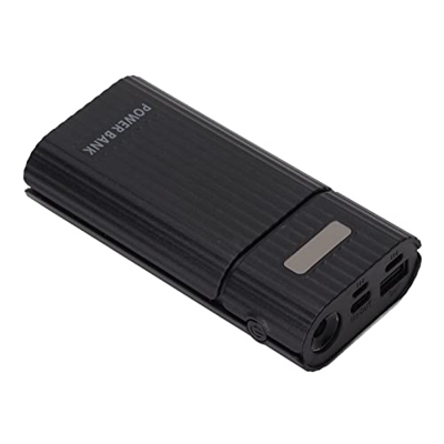 AUHX 2X 21700 DIY Power Bank, Ligero 21700 DIY USB Power Bank Kit Profesional Fiable para Teléfono Móvil(Negro)