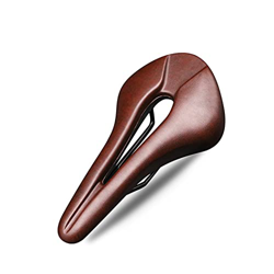 Samnuerly Sillín de Cuero para Bicicleta de Carretera MTB Sillín Hueco para Bicicleta de montaña para Hombre Ciclismo Sillín Transpirable Trail Comfor en oferta