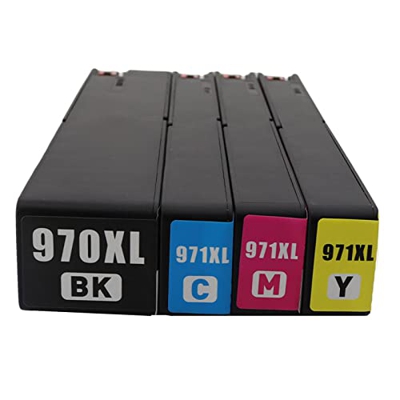 BAQU El Cartucho para HP 970XL 971XL Uso Compatible con OfficeJet Pro X451DN X451DW X476DN X551DW X576DW 1set