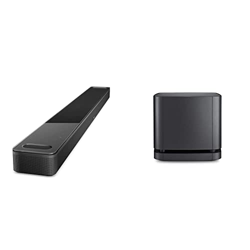Bose Barra de Sonido Inteligente 900 Dolby Atmos con Asistente de Voz Alexa en Negro + Bass Module 500, inalámbrico, Negro características