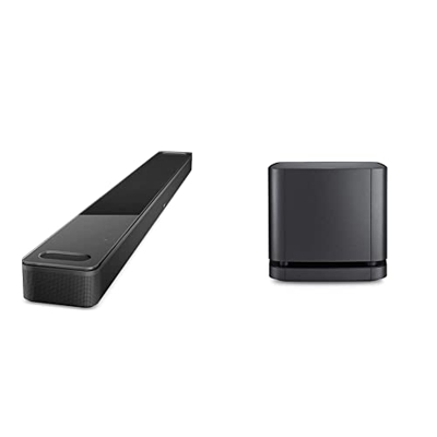 Bose Barra de Sonido Inteligente 900 Dolby Atmos con Asistente de Voz Alexa en Negro + Bass Module 500, inalámbrico, Negro
