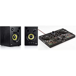 Hercules DJMonitor 42 - Monitores de Audio Activos 2 x 20 Watts RMS & DJControl Inpulse 200 - Controladora DJ USB de 2 Pistas y 8 Pads para PC y Mac características