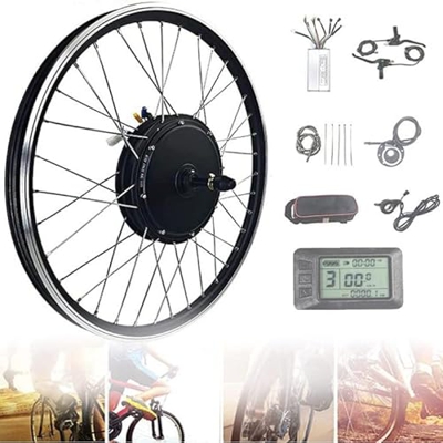 GAOMIN Kit de ConversióN de Bicicleta EléCtrica de 48V Y 1000W,Kit de ConversióN de Motor de Bicicleta EléCtrica,Rueda Delantera/Trasera EléCtrica 20 