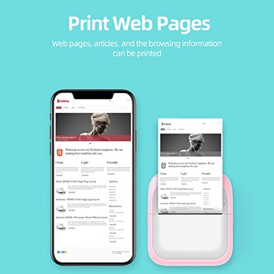 #V2t814 Mini Printe-R Portablepocket Impresión térmica-Rbluetooth Wireless Smart Printe-R para foto de oficina etiqueta de recibo, Rosa#8yvib0, M