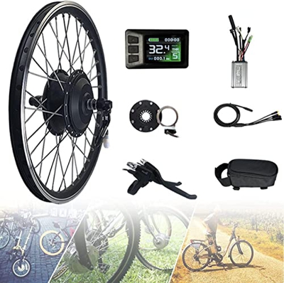 Kit Conversión Rueda Delantera Bicicleta Eléctrica, Kit Conversión Bicicleta Eléctrica De 48V 350W, Kit Conversión Accesorios Bicicleta De Motor Cubo,