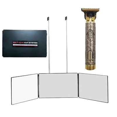 3 vías espejo auto corte de pelo kit kit de corte de pelo recortadora TR3 marca Reino Unido 360 espejo triple