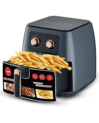 DBHFGJMN Freidora De Aire Eléctrica De 8L, Cocina Saludable Sin Aceite, Temporizador De 60 Minutos Y Control De Temperatura Ajustable, Bajo En Grasas 