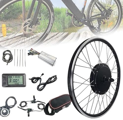 GAOMIN Kit de ConversióN de Bicicleta EléCtrica de 48V Y 1000W,Kit de ConversióN de Motor de Bicicleta EléCtrica de Rueda Delantera/Trasera,con Instru