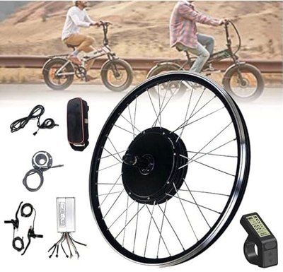 Kit de ConversióN de Bicicleta EléCtrica,48v 500/1000/1500w 20" 24" 26" 27.5" 28" 29" 700c Kit de Motor de Cubo de Rueda Trasera,Motor de Cubo de Radi