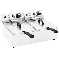 Tidyard Freidora Electrica Doble de Acero Inoxidable (20 litros, 6000 W, 220-240 V) Plateado 59 x 44 x 29 cm en oferta