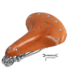 Samnuerly Sillín de Bicicleta Vintage Cuero de Vaca Retro Sillín Bicicleta Ciclismo Resortes Asiento de Bicicleta Accesorio de Resorte,C características