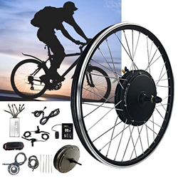 TOOJUN Kit de conversión de Bicicleta eléctrica Rueda Trasera de Motor de 48v 500w y medidor LCD8S, Kit de conversión de Motor de Cubo eléctrico,48V/5 características