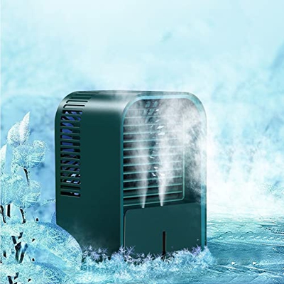 MasterUnion #0x067S Aire Acondicionado Portátil USB Cargable Personal Mini Aire Acondicionado Con 3-Velocidad Con Humidificador Para Oficina En Casa, 