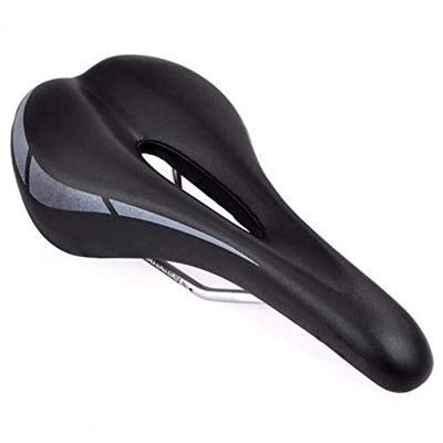 Samnuerly Sillín de Bicicleta súper Suave MTB, sillín de Bicicleta de Carretera, Almohadilla de Gel de Cuero, cojín Adecuado para Piezas de Bicicleta