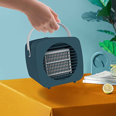 MasterUnion # 233e7M enfriador de aire portátil oficina silencioso mini ventilador Evapoair USB recargable pequeño ventilador, Azul#vv82x6, M