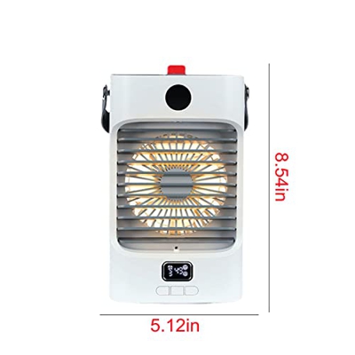 MasterUnion # 2VwD45 Pantalla digital Ventilador de agua Cool-Ing recargable portátil con luz LED para oficina en casa, Azul oscuro#x922r2, M