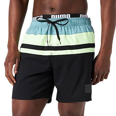 PUMA Pantalones Cortos Heritage Stripe Mid, Mineral Blue Combo, S para Hombre