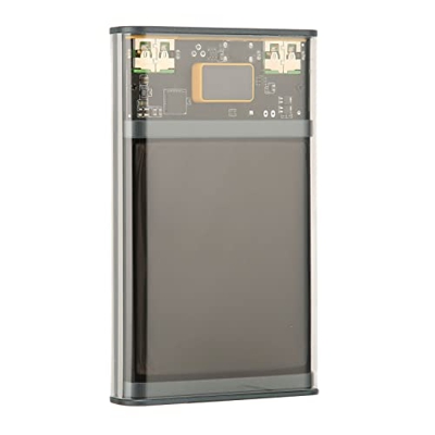 ciciglow Cargador Portátil, Banco de Energía Inalámbrico de 10000 Mah, Salidas USB Duales, Banco de Batería Transparente con Sensor de Temperatura NTC