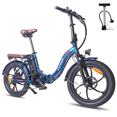 Fafrees Bicicleta eléctrica plegable F20 Pro de 20 pulgadas, batería de 250 W, 36 V, 18 Ah, con supercapacidad, con luces traseras según la norma StVZ