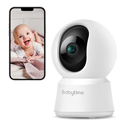 BabyTime 1080P Cámara Vigilancia WiFi Interior, Cámara de Seguridad 2.4GHz con Vista 355° Cámara para Mascotas, Detección de Humano Movimiento, Visión precio