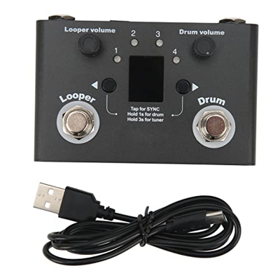 Pedal Looper De Tambor Con Sintonizador, 4 Bucles Y 11 Minutos De Tiempo De Grabación Pedal De Efecto Looper De Guitarra Para Bajo De Guitarra Eléctri