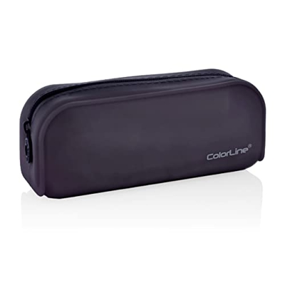 Porta Todo- Estuche de Silicona Rectangular COLORLINE - Cierre de Cremallera - Gran Capacidad y Duración by Office Box (Negro)