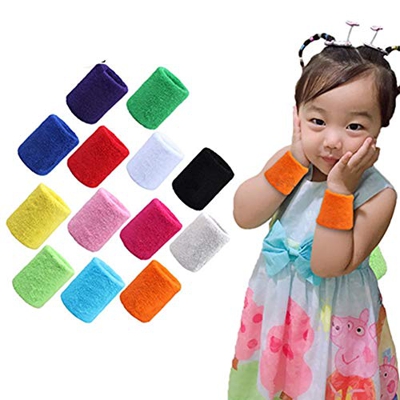 Egurs - Muñequeras para niños (12 Unidades, algodón, 8,5 x 5 cm)