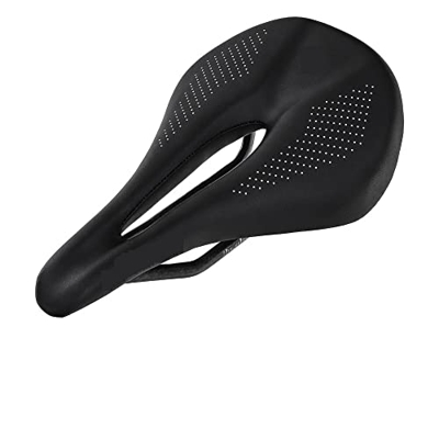 Samnuerly Sillín de Fibra de Carbono, sillín de Bicicleta de montaña MTB para Hombre, sillín de Ciclismo, Asiento de Carreras cómodo, Rojo y Blanco