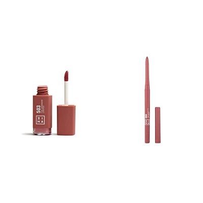 3INA MAKEUP - Vegan - The Longwear Lipstick 503 + The Automatic Lip Pencil 503 Pintalabios y Perfilador retráctil color Nude - Labial y Perfilador Mat
