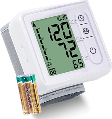 Tensiómetro de Muñeca,Almacenamiento Memoria de Usuario 2 × 90, Detección de Latido Irregular, Pantalla LCD, Tensiómetro Digital Automático Preciso