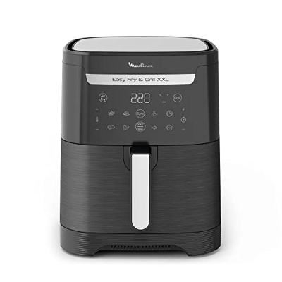 Moulinex Easy Fry XXL EZ8018 - Freidora de Aire 2 en 1 para Freír o a la Parrilla, con Poco o Sin Aceite, Pantalla Digital Táctil, 8 Programas, Comida