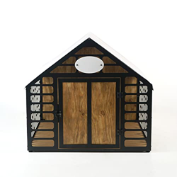 Muebles de jaula para perros de uso interior, moderna perrera para perros y gatos, madera sobre metal, casa para mascotas pequeña, mediana y grande (m en oferta