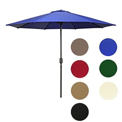 Sombrilla de jardín, sombrilla de playa, protección solar, 2,7 M × 2,5 M, resistente a la lluvia, fácil de montar, ventilación, para jardines, patios,