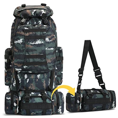 SPAHER® Mochila Militar, Impermeable Mochila Tactica Molle Assault Pack Gran Capacidad 70-100L Mochila Montaña Hombre Mujer con riñonera extraíble par