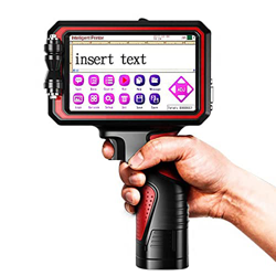 Impresora de mano portátil con pantalla táctil de 5 pulgadas, altura de impresión 0,08-0,5 pulgadas Máquina de codificación de inyección de tinta para características