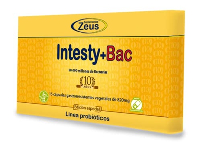 INTESTY+BAC | Contribuye a equilibrar y regular la microbiota intestinal | Complemento Alimenticio a base de Fibersol®- 2, L-Glutamina, Probióticos y