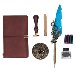 Pluma estilográfica, pluma estilográfica con textura retro Juego de escritura suave para regalo de Navidad Azul precio