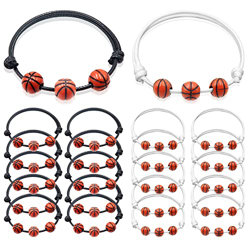 Pulsera de Baloncesto Pulseras Inspiradoras de Equipo Pulsera de Baloncesto Trenzada Ajustable para Adolescentes Adultos Hombres Mujeres Jugadores de  características