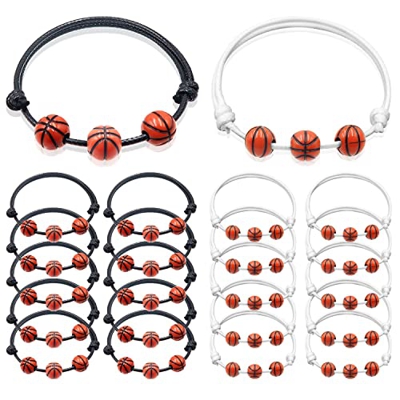 Pulsera de Baloncesto Pulseras Inspiradoras de Equipo Pulsera de Baloncesto Trenzada Ajustable para Adolescentes Adultos Hombres Mujeres Jugadores de 