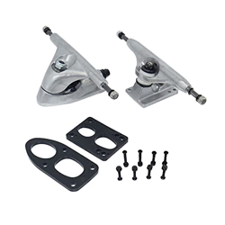 Genggeng 6.25 pulgadas Surf Skateboard Trucks Longboard Trucks Spring Shock Truck Aleación de aluminio Longboard Bridges con juntas (Color: rojo) en oferta